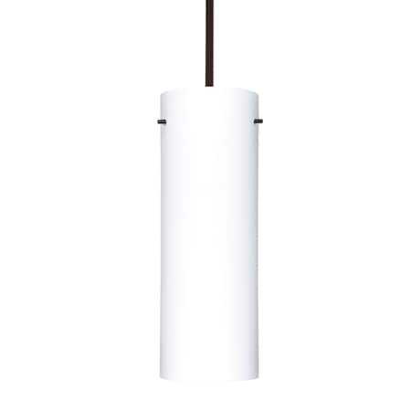 Besa Lighting Stilo 18 Stem Pendant, Opal Matte, Bronze Finish, 1x11W LED 1TT-412807-LED-BR